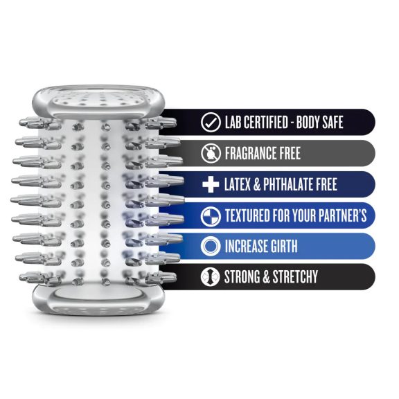 Blush manșetă pentru penis texturată, 5 cm, transparent