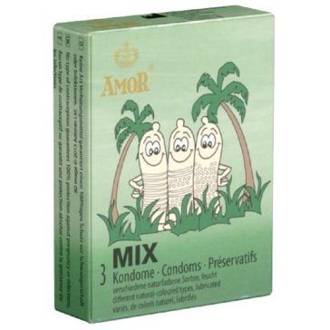 Amor Mix, prezervative texturate asortate, 3 bucăți