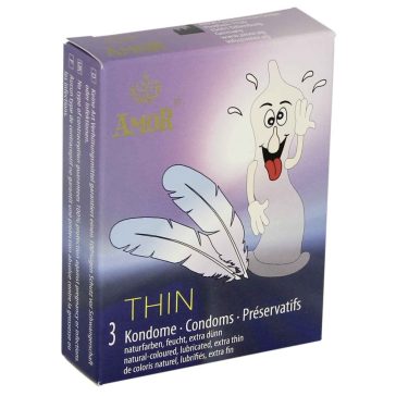 Amor Thin, prezervative ultra-subțiri, 3 bucăți, flesh